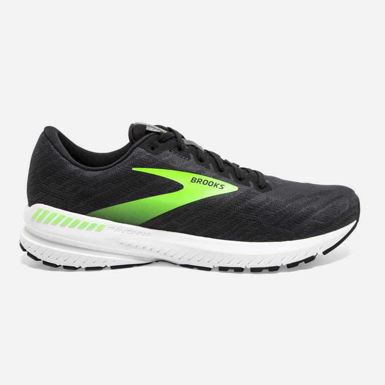 Brooks Ravenna 11 Australia - Men's Road Running Shoes - Ebony/Black/Gecko (362019-TYA)